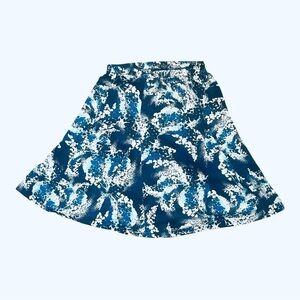 Jaclyn Smith Floral Blue and White summer sun Women's Skirt M flare A line